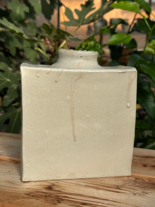 Grand vase rectangulaire – émail Shino maison – 07