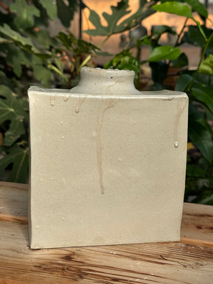Grand vase rectangulaire – émail Shino maison – 07